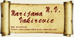 Marijana Vakirević vizit kartica